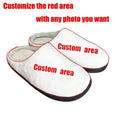 Patterned warm cotton slippers with flannel lining and TPR sole on a neutral background.
