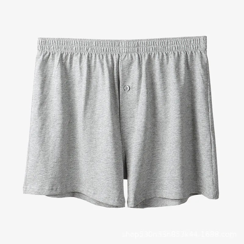 Men's pure cotton high waist boxer shorts in light grey, dark blue and black colours