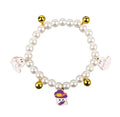 Halloween cat collar with simulated pearl necklace in pumpkin design