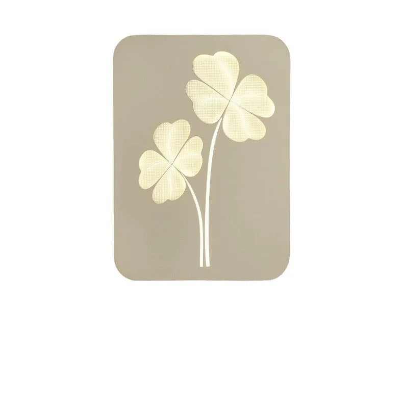 Modern wall lamp with acrylic shade and iron body featuring three-colour LED lighting in various pattern designs