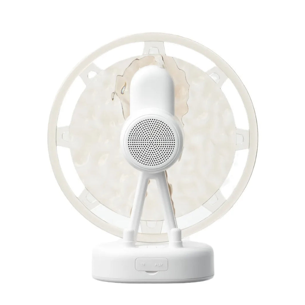 White or pink ferris wheel design Bluetooth speaker with colourful atmosphere lighting