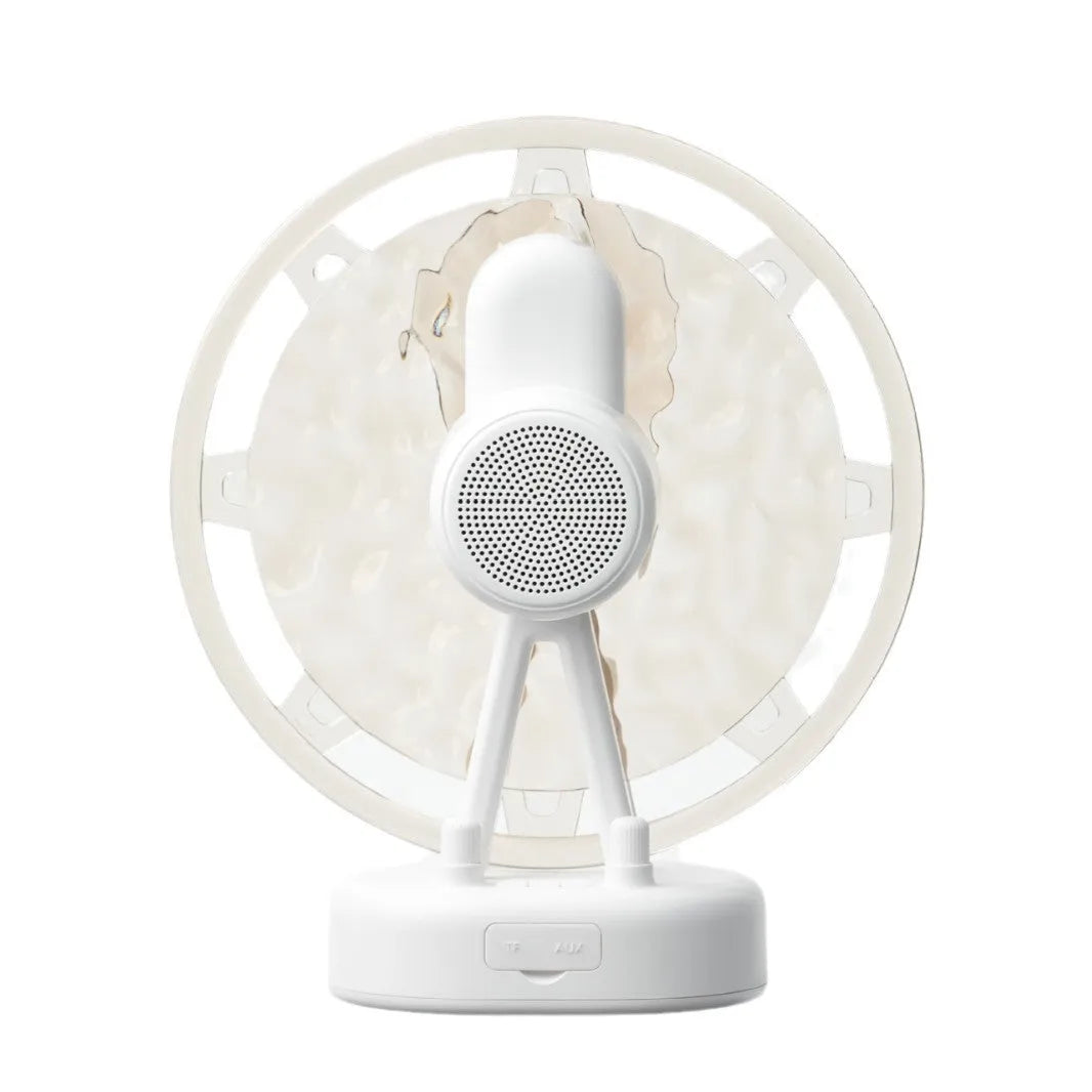 White or pink ferris wheel design Bluetooth speaker with colourful atmosphere lighting