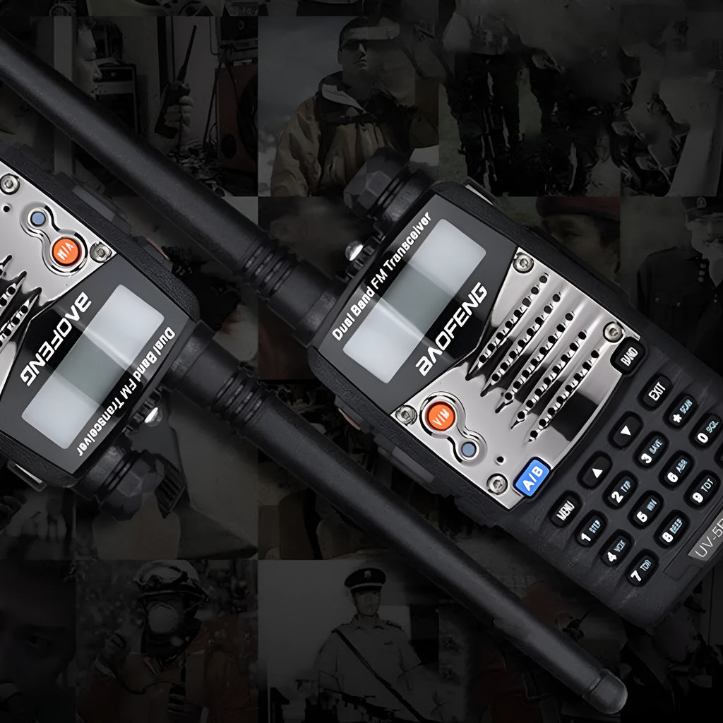 Baofeng UV-5RA dual band handheld transceiver with dual display and antenna