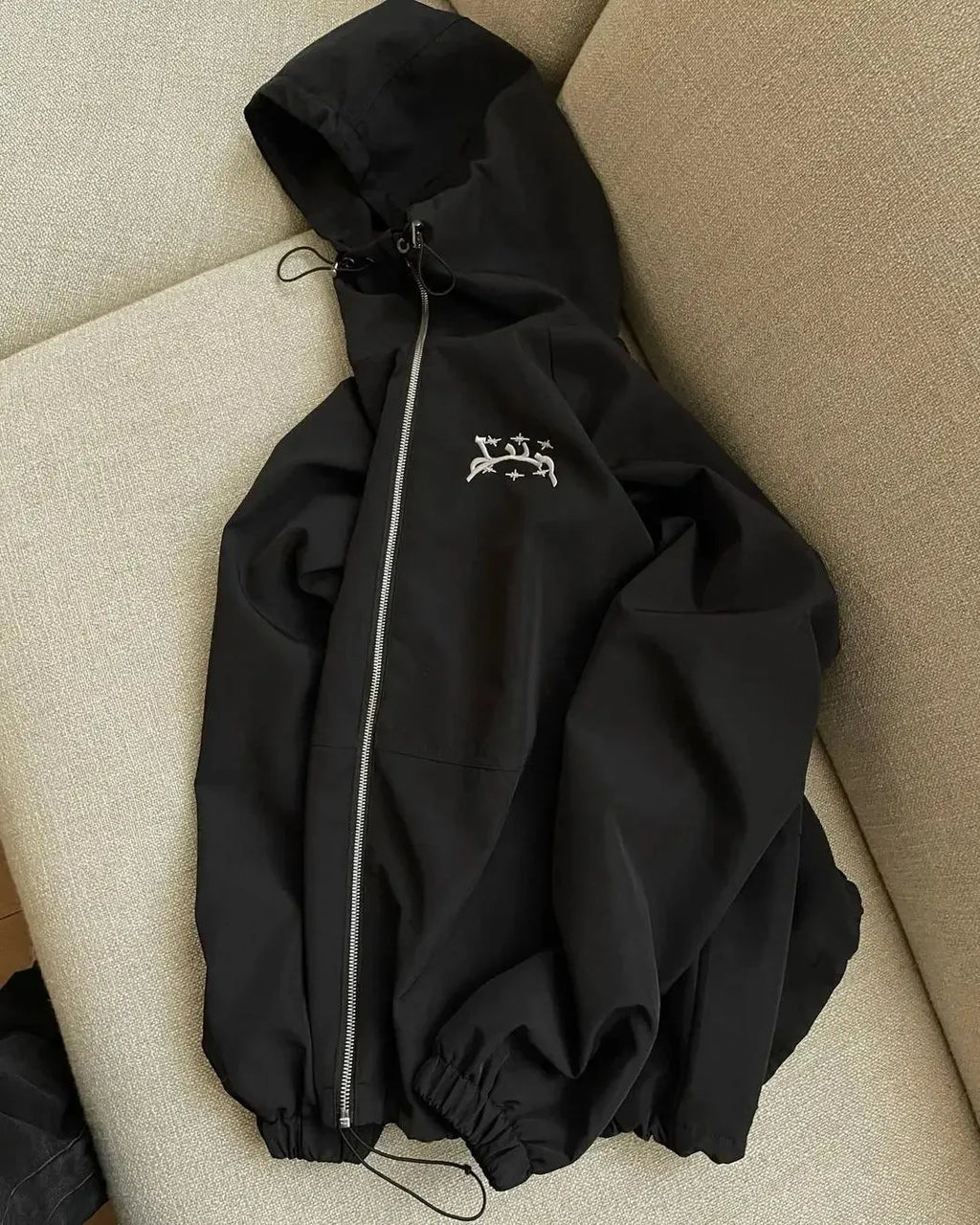 Men's grey British style hooded sun protection jacket with loose fit design