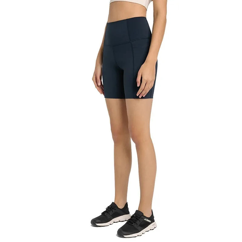 Women's solid colour cotton blend sports shorts with super stretch for running and gym