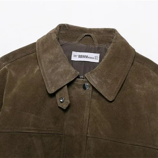 Women's medium thickness PU jacket in Japanese Korean casual style with regular fit