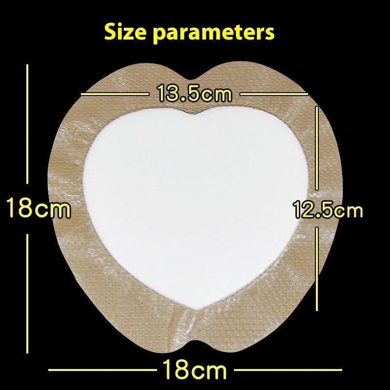 Large skin-coloured silicone foam bedsore sticker on white background