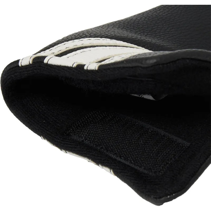 Black PU leather golf club head cover with matching push rod sleeve case