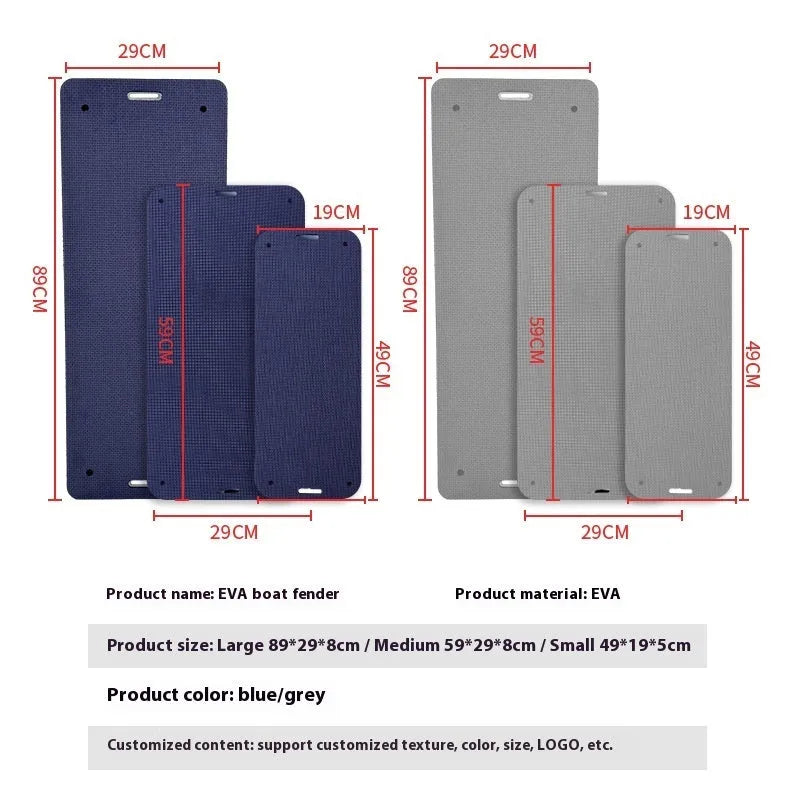 Blue or grey EVA marine boat fender with thickened shockproof anti-collision protection