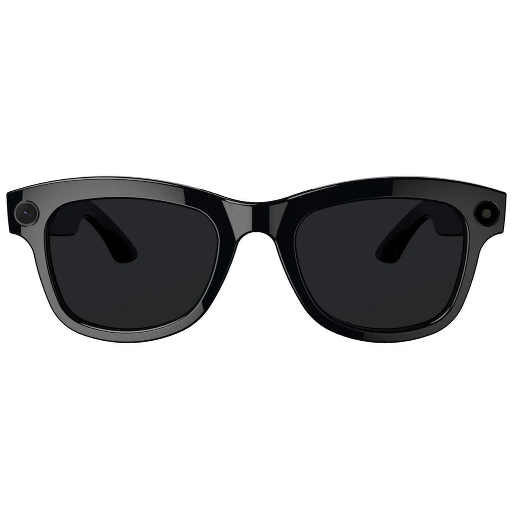 AI translation video glasses with black and transparent lens options, head-mounted design