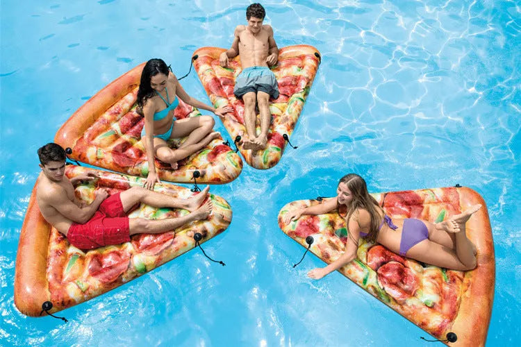 Large inflatable pizza-shaped surfboard recliner for water floating