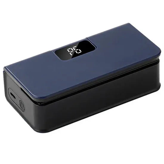 Small portable mini heat sealing machine for plastic bags in blue colour