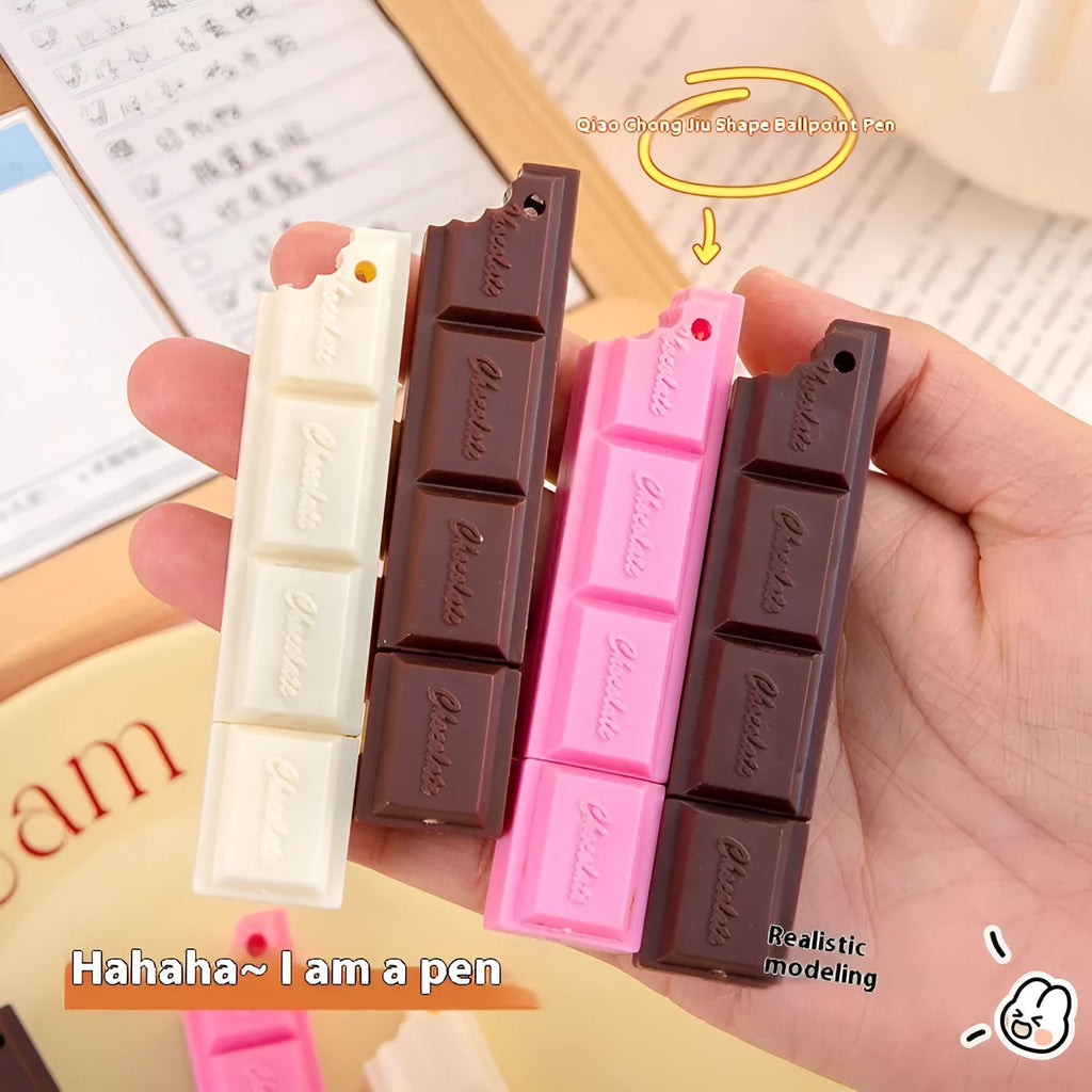 Cartoon chocolate-themed ballpoint pen with plastic body and 0.5mm tip.