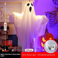 White and orange cloth ghost scream Halloween indoor party lighting with 4.5V button electronics