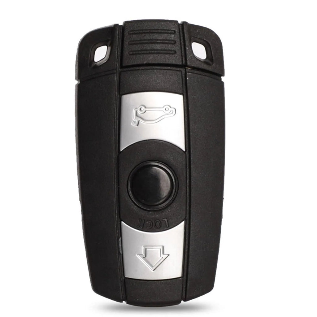 BMW semi-intelligent remote car key with three keys showing metal-plastic construction