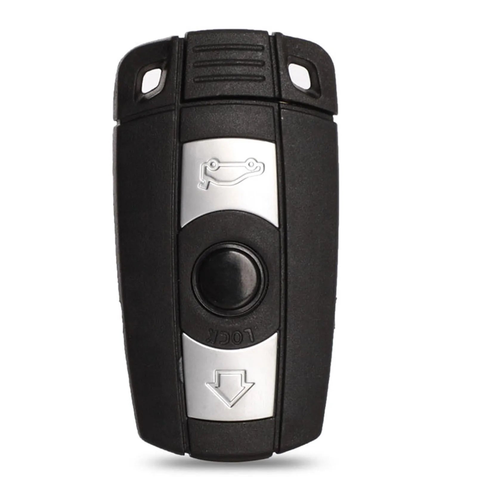 BMW semi-intelligent remote car key with three keys showing metal-plastic construction