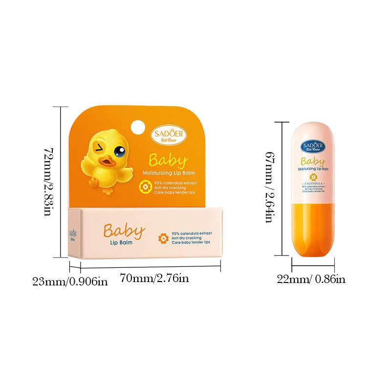 Anti-chapped moisturising lipstick tube with hyaluronic acid and vitamin E labelling