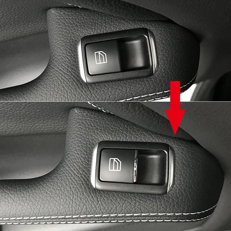 Black glitter decorative stickers for car window lift buttons with ABS plastic construction