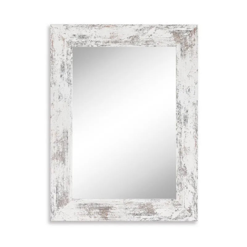 Wall-mounted rectangular mirror with a Little White MDF frame in retro Chinese style.