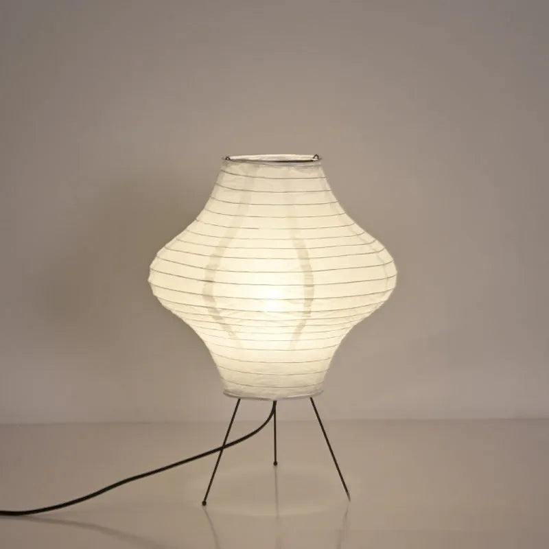 Japanese style table lamp with Xuan paper shade and tricolour lighting options