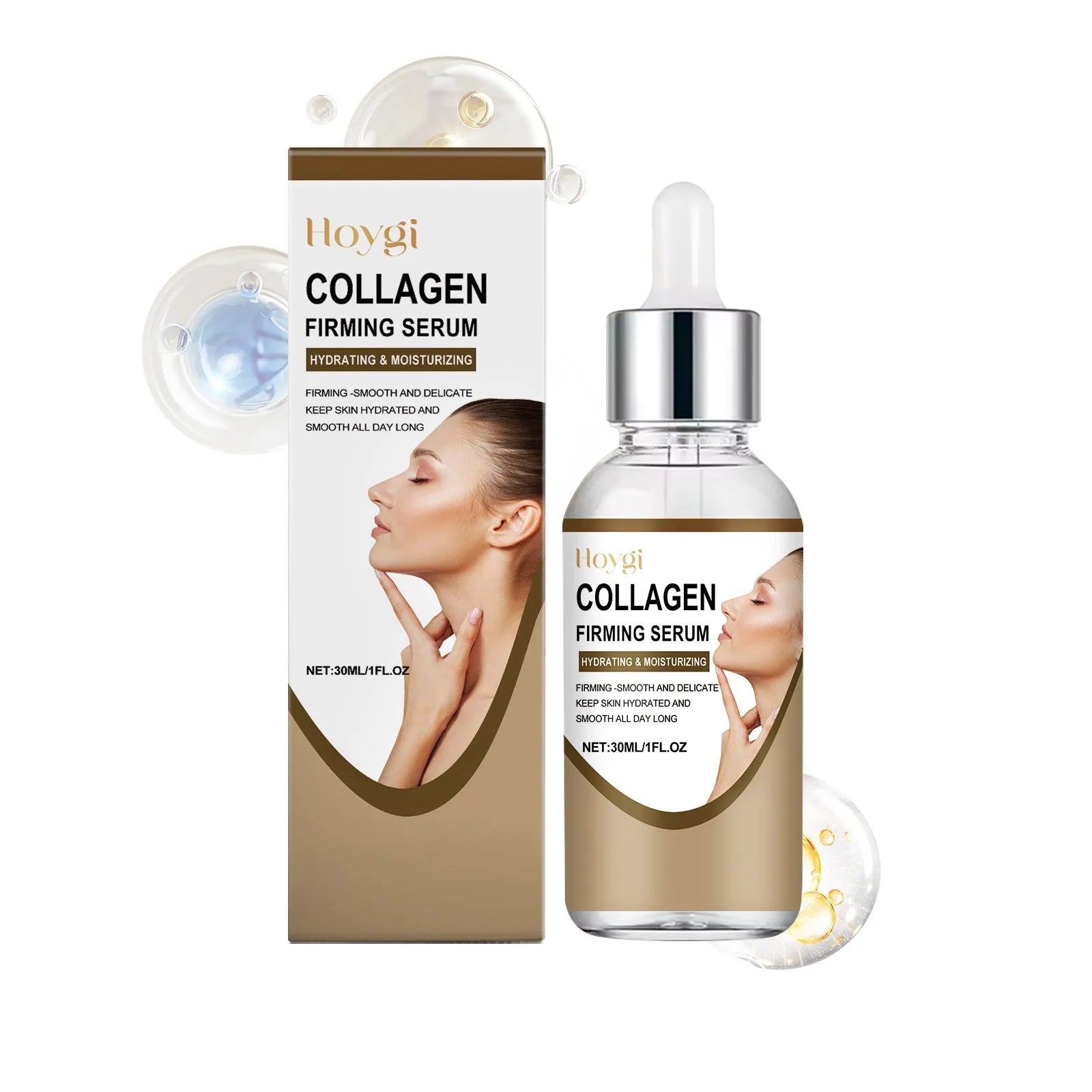 30ml collagen firming care solution bottle with clear gel formula