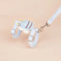 Adjustable polyester cat leash with teddy bee design in pink, blue and yellow colours