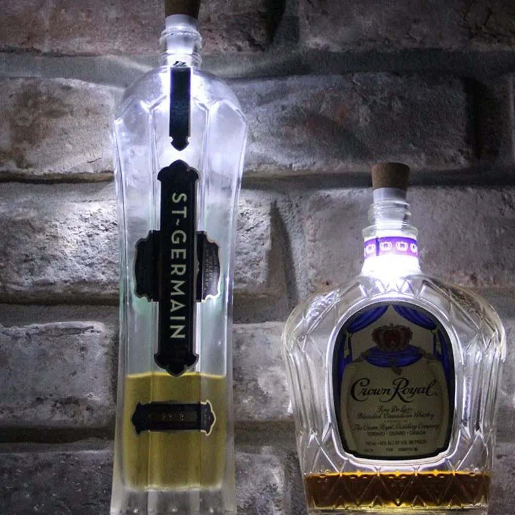Rechargeable LED bottle cap cork light with plastic shell and 15 LED beads for decoration.