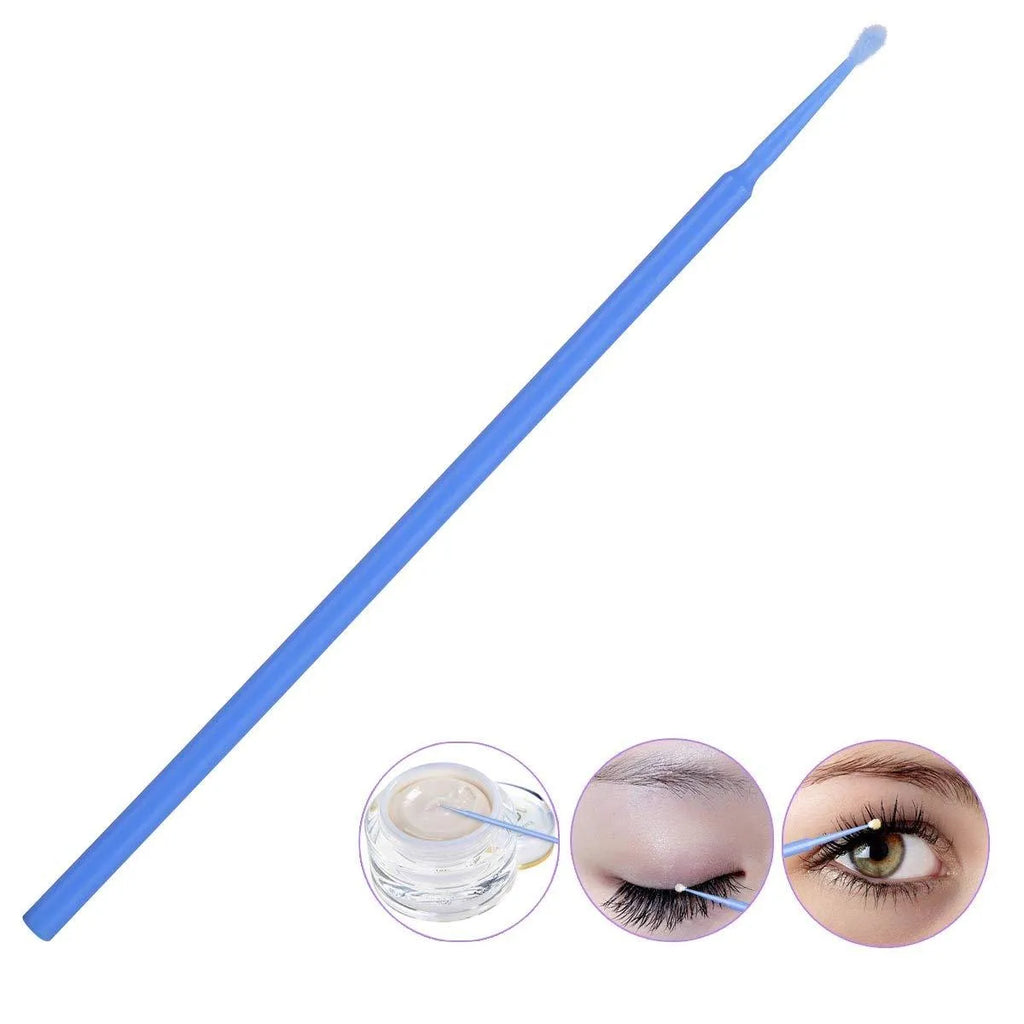 Pack of disposable micro applicator brushes with colourful bendable handles and cotton tips.
