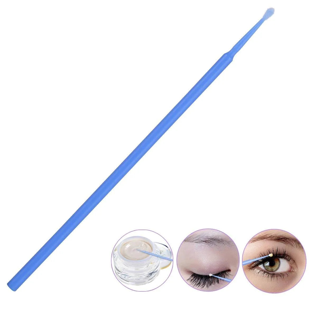 Pack of disposable micro applicator brushes with colourful bendable handles and cotton tips.