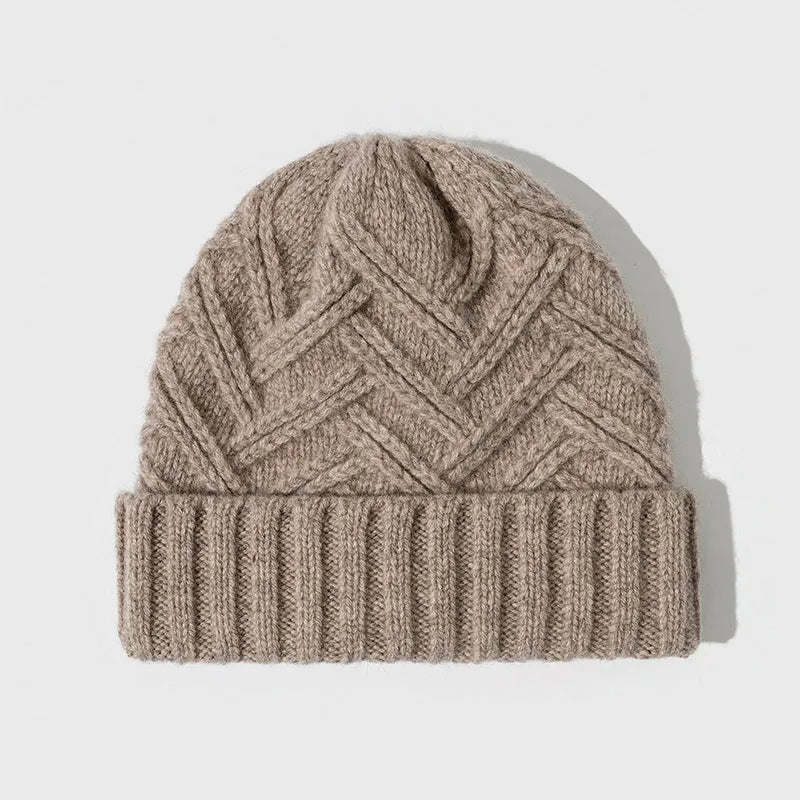 Women's wool knitted hat with dome crown in six colour options for autumn and winter wear