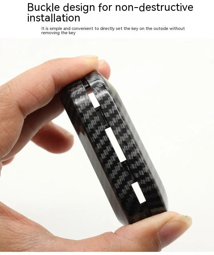 Fiat 500 Boyue Ottimo Viaggio carbon fibre pattern ABS key shell in black, red, and dark blue