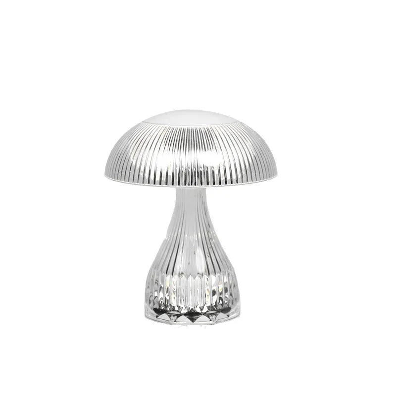 White USB rechargeable touch control night lamp showing three colour options