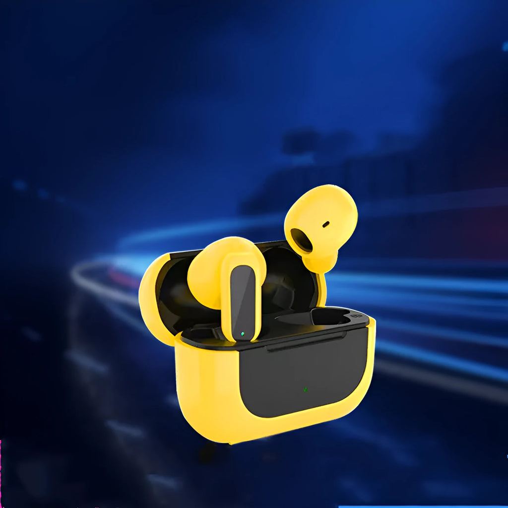 Bilateral stereo wireless headphones with Jerry cartoon design in black white or yellow color