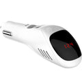 White car USB cellphone charger negative ion purifier with ABS PC body measuring 103x33x32mm