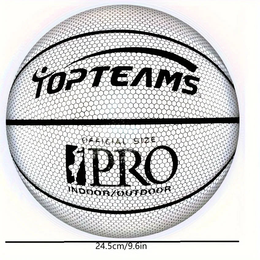 Holographic reflective fluorescent basketball No. 7 size in chroma colour