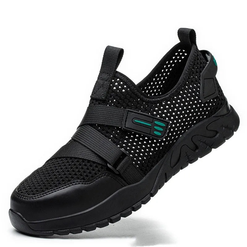 Men's grey anti-smash anti-puncture insulated safety shoes with rubber sole