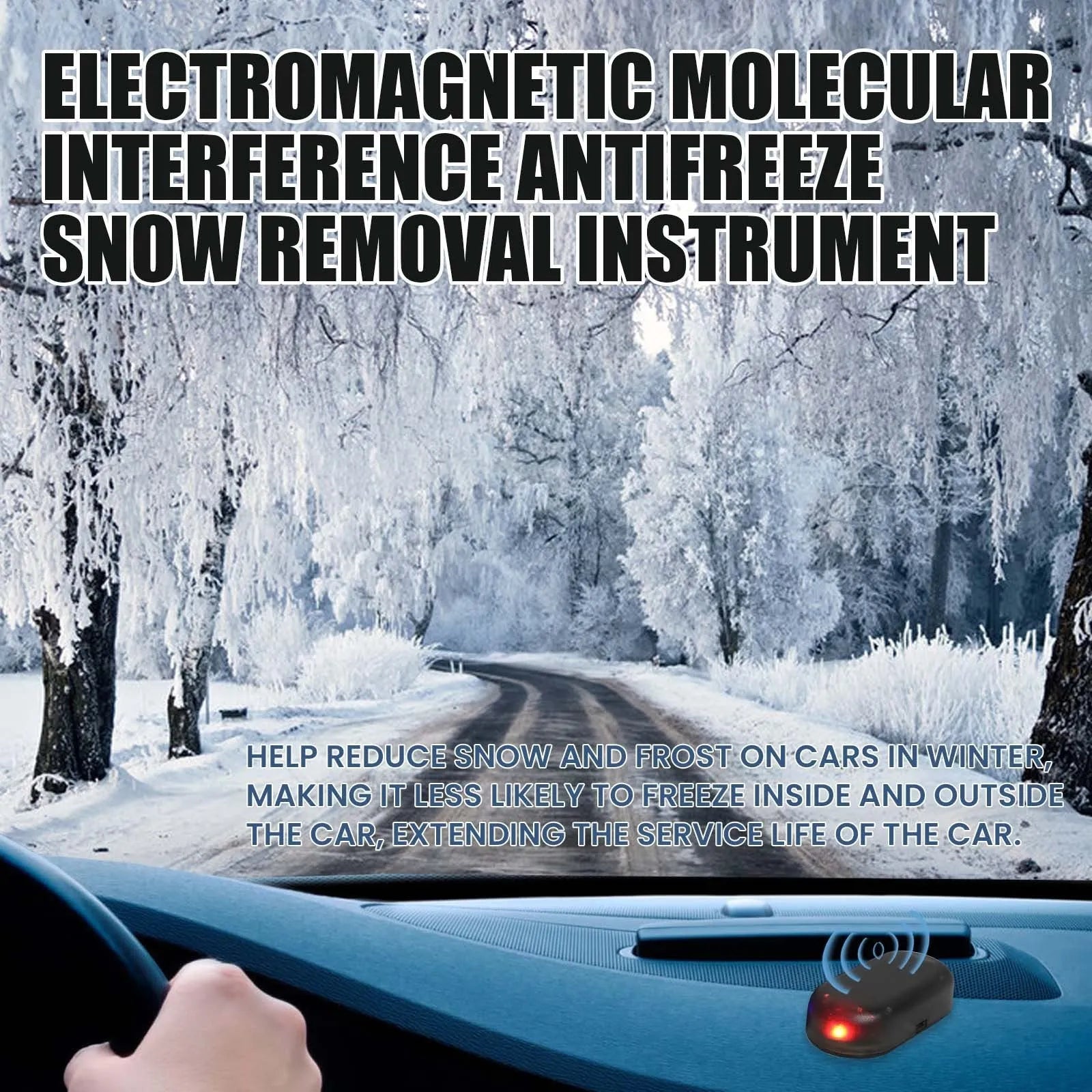 Black glass car deicing tool for snow removal from windscreens, measuring 5cm long.