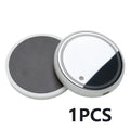 LED light-up cup coaster for cars showing seven colour modes and USB charging cable