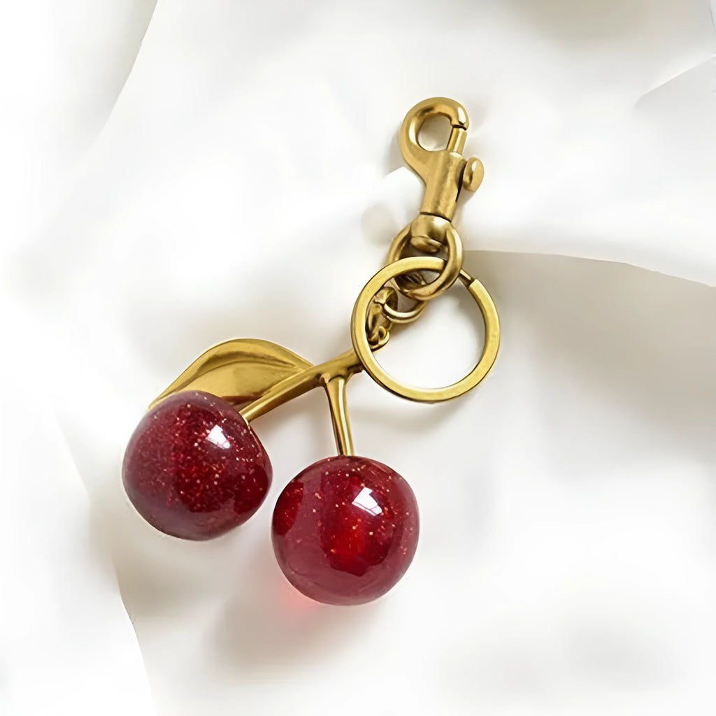 Red three-dimensional zinc alloy keychain pendant with a sweet and cool style design.