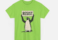Loose fit cotton summer t-shirt in black, green, or white with short sleeves and round neck.