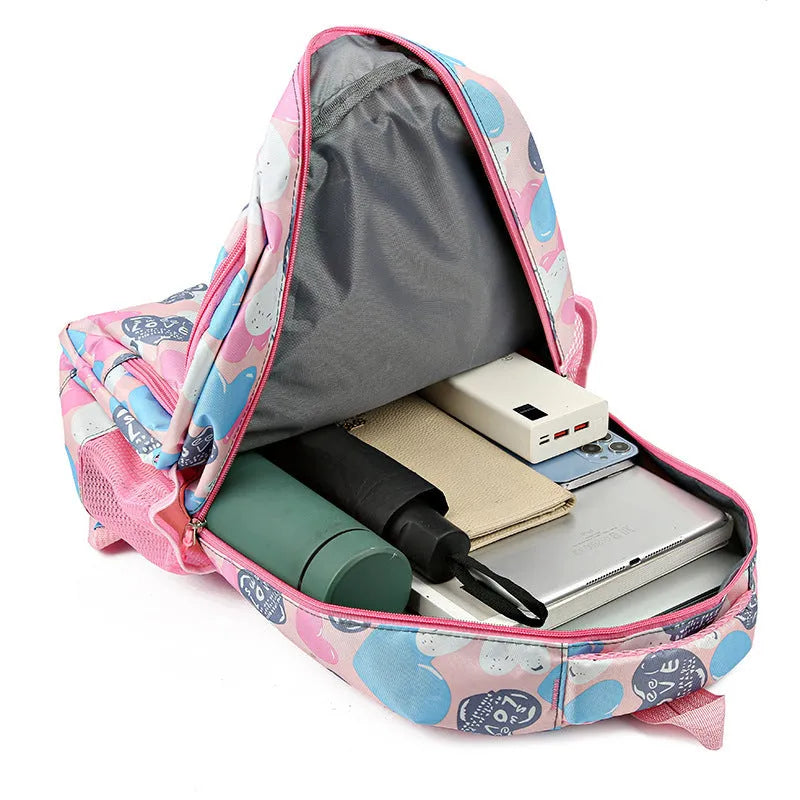 Children's large capacity school backpack with air pillow belt system in Oxford cloth construction