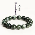 Natural Green Dragon Crystal bracelet with 8-9mm round beads and Ruyi geometric design elements