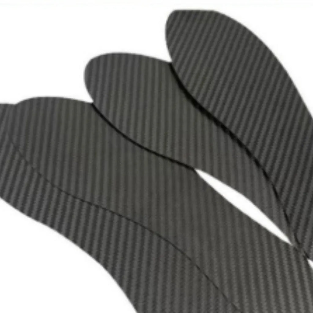 Black 3K full palm carbon fibre running insoles shown on a white background.