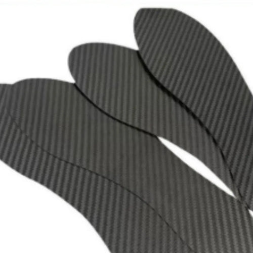 Black 3K full palm carbon fibre running insoles shown on a white background.