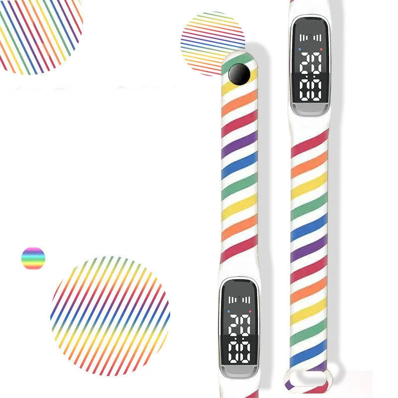 Black and white ultrasonic mosquito repellent bracelet with USB charging cable.