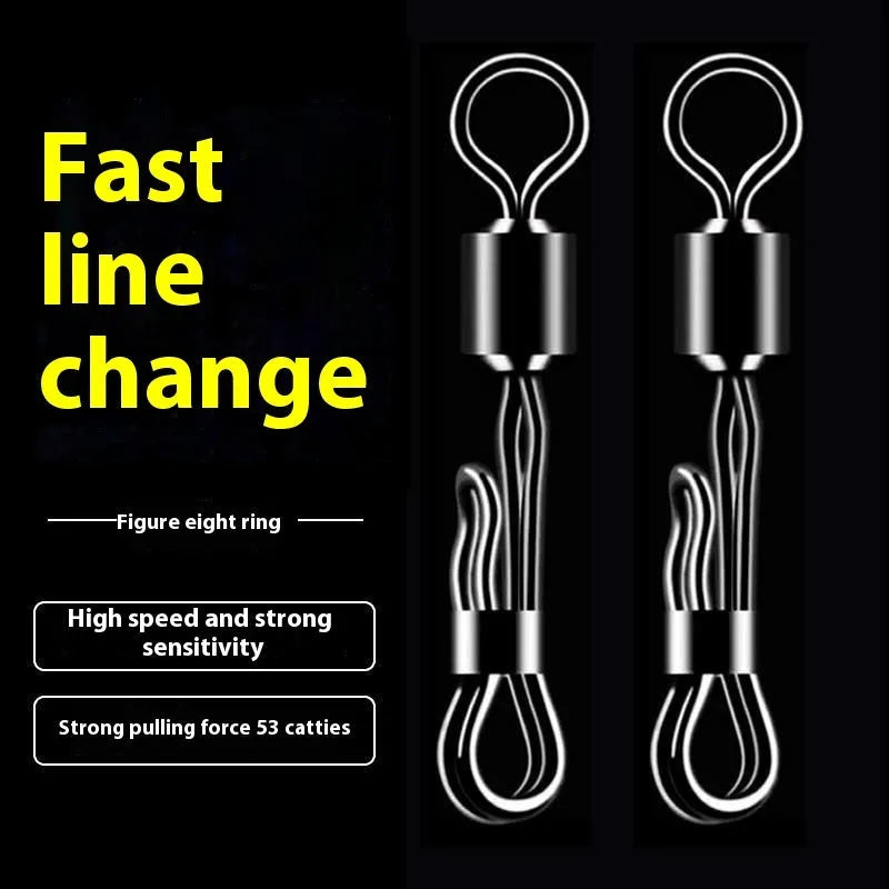 Brass quick change fishing barrel swivel bearing for fast line management