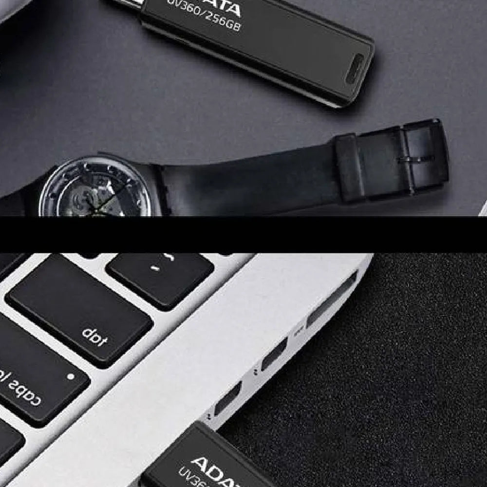 Black car-mounted USB flash drive with compact rectangular plastic case