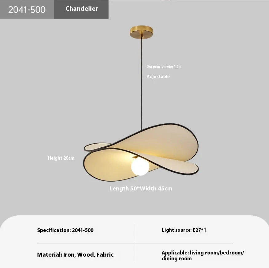 French style artistic chandelier pendant light with fabric potato chips design in three sizes