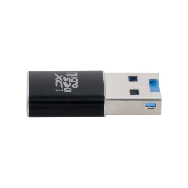 Black USB 3.0 micro SD card reader with ABS plastic shell for memory card transfers